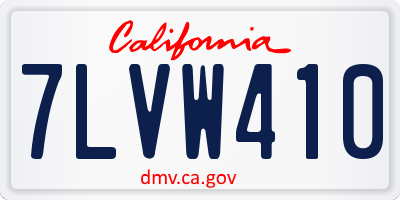 CA license plate 7LVW410
