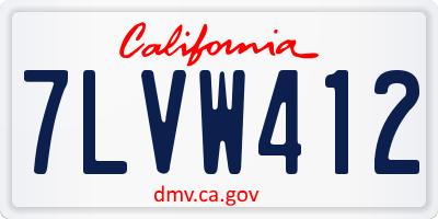 CA license plate 7LVW412