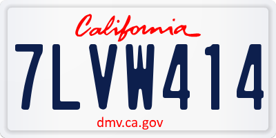 CA license plate 7LVW414