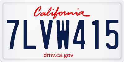 CA license plate 7LVW415