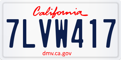 CA license plate 7LVW417