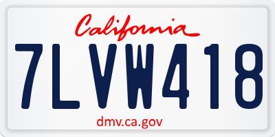 CA license plate 7LVW418