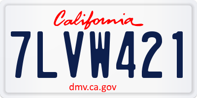 CA license plate 7LVW421
