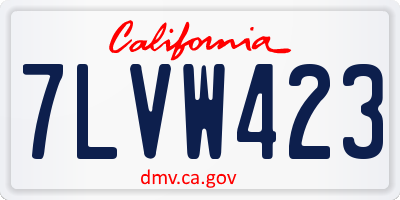 CA license plate 7LVW423