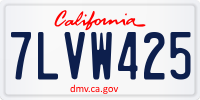 CA license plate 7LVW425