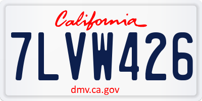 CA license plate 7LVW426