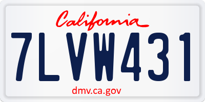 CA license plate 7LVW431