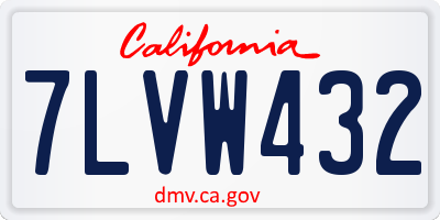 CA license plate 7LVW432