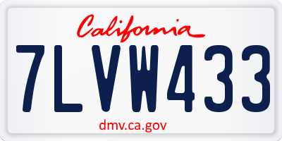 CA license plate 7LVW433