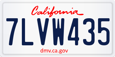 CA license plate 7LVW435