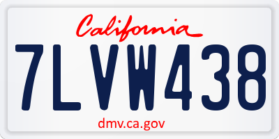 CA license plate 7LVW438