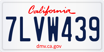 CA license plate 7LVW439