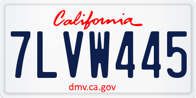CA license plate 7LVW445