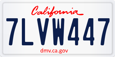 CA license plate 7LVW447