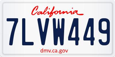 CA license plate 7LVW449