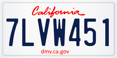 CA license plate 7LVW451