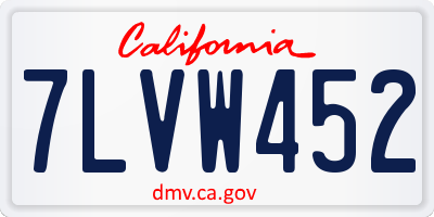 CA license plate 7LVW452