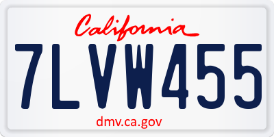 CA license plate 7LVW455