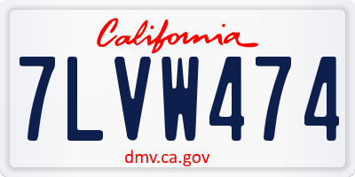 CA license plate 7LVW474