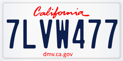 CA license plate 7LVW477