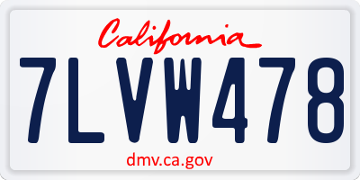 CA license plate 7LVW478