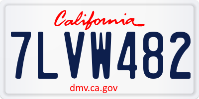 CA license plate 7LVW482