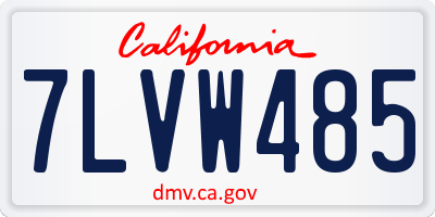 CA license plate 7LVW485