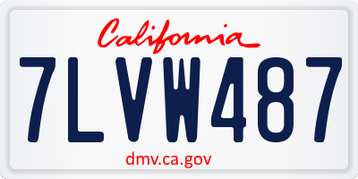 CA license plate 7LVW487