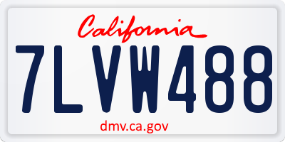 CA license plate 7LVW488