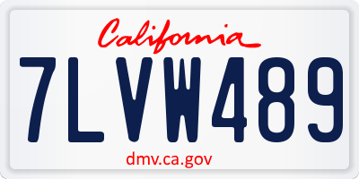 CA license plate 7LVW489