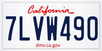 CA license plate 7LVW490