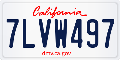 CA license plate 7LVW497