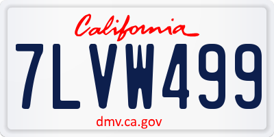 CA license plate 7LVW499