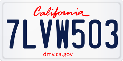 CA license plate 7LVW503