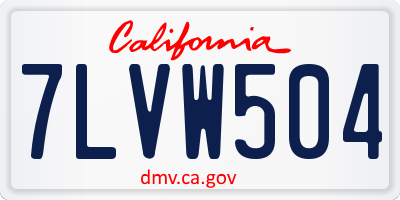 CA license plate 7LVW504