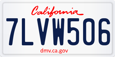 CA license plate 7LVW506