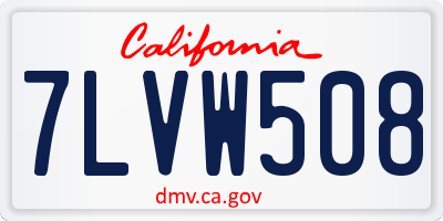 CA license plate 7LVW508