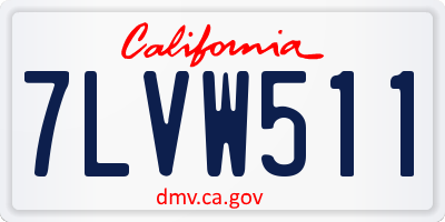 CA license plate 7LVW511