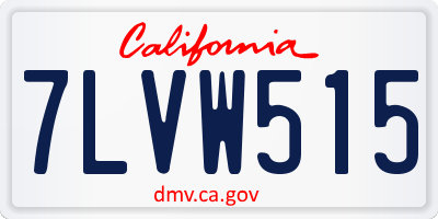 CA license plate 7LVW515