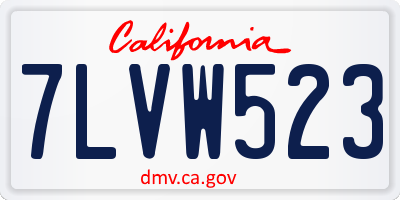 CA license plate 7LVW523
