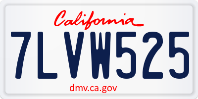 CA license plate 7LVW525