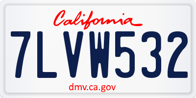 CA license plate 7LVW532
