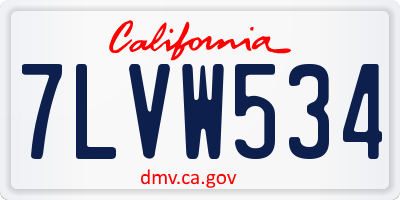 CA license plate 7LVW534