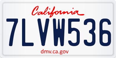 CA license plate 7LVW536