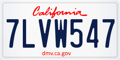 CA license plate 7LVW547