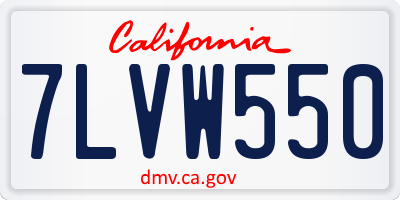 CA license plate 7LVW550