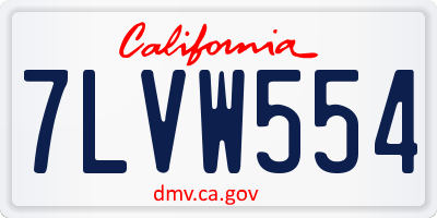 CA license plate 7LVW554