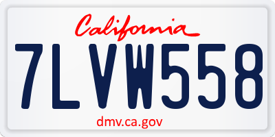 CA license plate 7LVW558