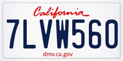 CA license plate 7LVW560
