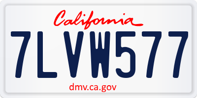 CA license plate 7LVW577
